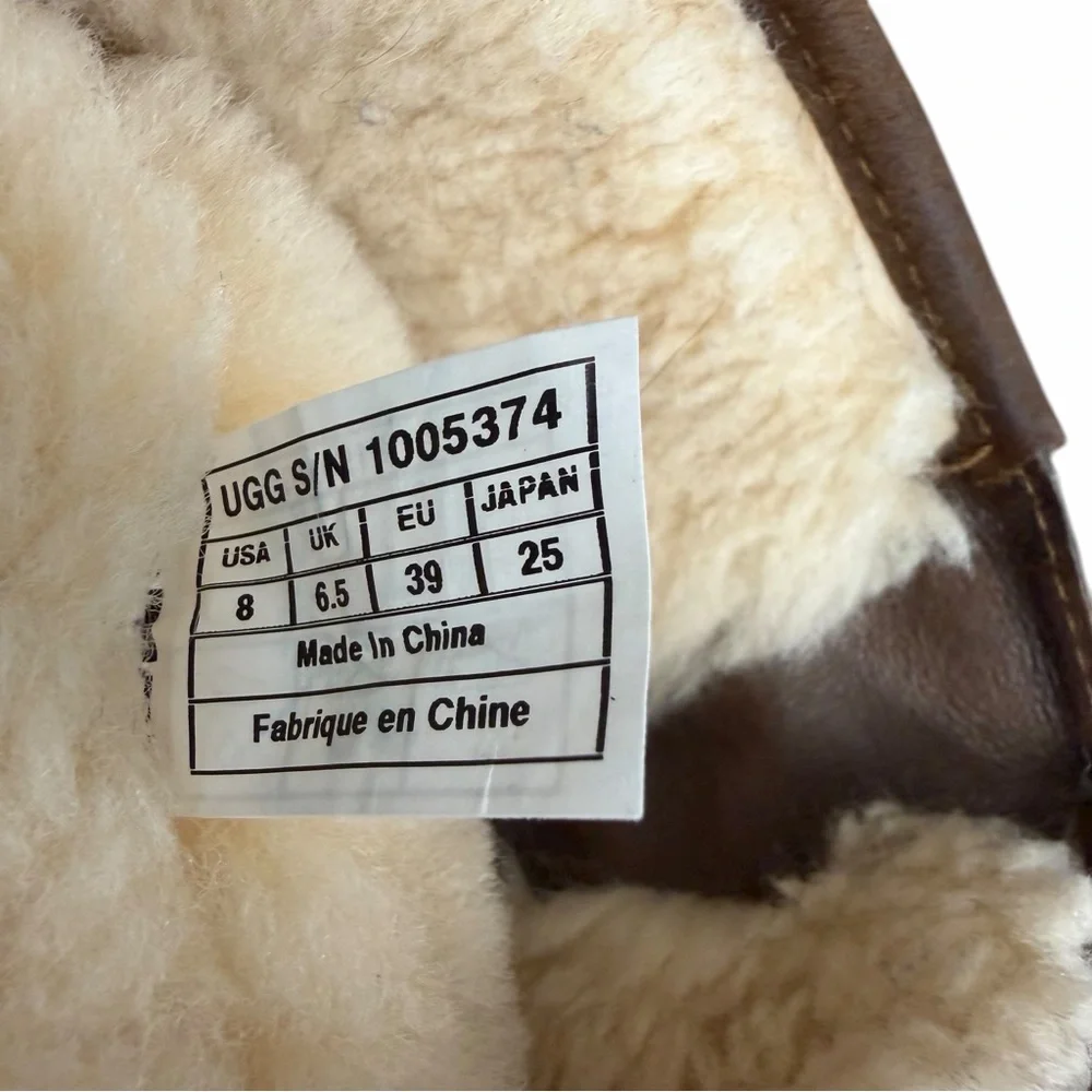 UGG Australia Leather Buckle Shearling Boots – Size 8‎ Women